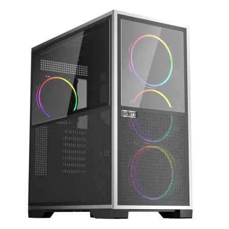 1ST PLAYER IF8 BTF SİYAH ARGB 4X12CM FAN TERS ÇEVİRİLEBİLİR TEMPERLİ CAM MESH PANELLER E-ATX KASA