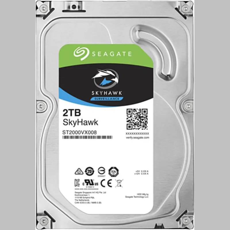 2 TB SEAGATE 3.5 SKYHAWK SATA 5900RPM 256MB 7/24 GUVENLIK ST2000VX017