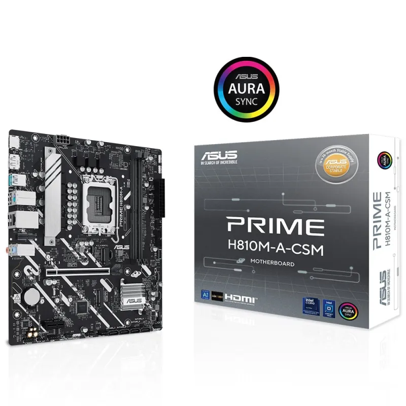 ASUS PRIME H810M-E-CSM Intel 1851p DDR5 6400 HDMI DP 2xM2 mATX Anakart