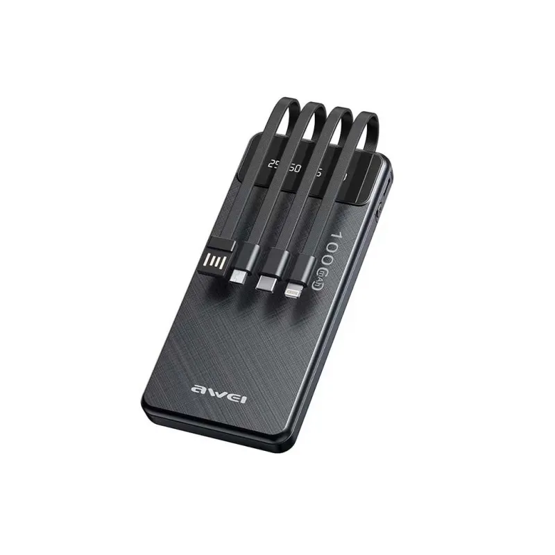 AWEI P131K 10000 MAH MULTIPLE OUTPUT POWER BANK WITH CABLE