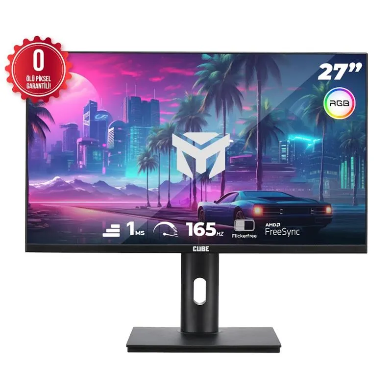 Cube 27" PA-27V165F 165Hz 1ms 2K QHD VA Panel FreeSync HDR Pivot RGB Gaming Monitör