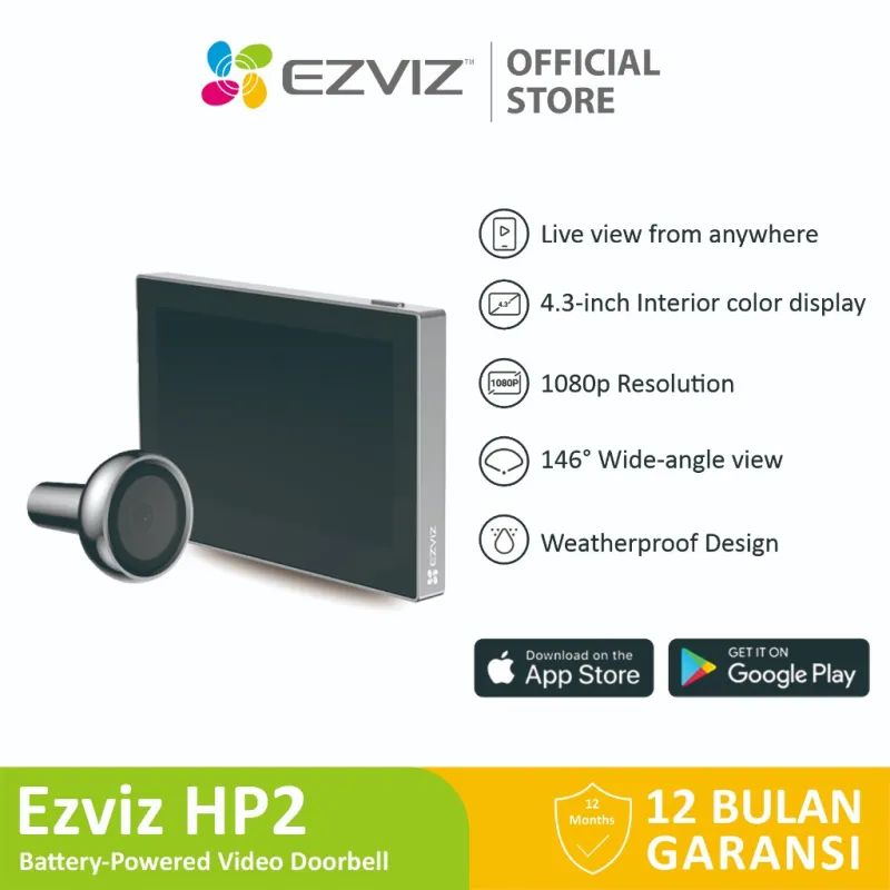 EZVIZ Kablosuz Gözetleme Deliği Kapı Görüntüleyicisi HP2