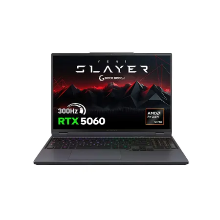 GAME GARAJ Slayer R9T AMD Ryzen 9 8945HX RTX5060 32GB RAM 1TB SSD 16" 300Hz QHD Oyuncu Laptop