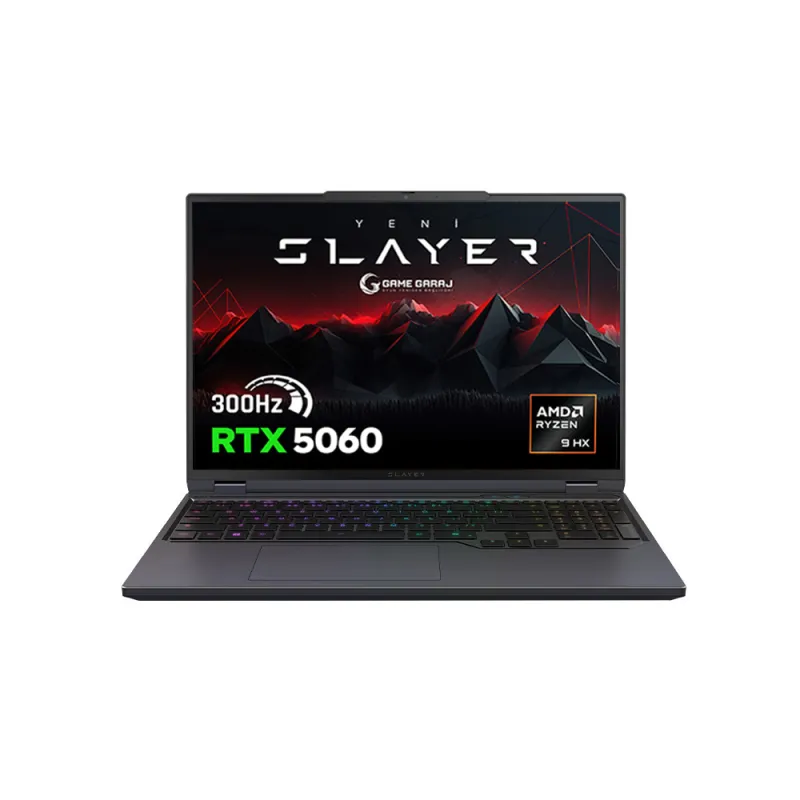 GAME GARAJ Slayer R9T AMD Ryzen 9 8945HX RTX5060 32GB RAM 1TB SSD 16" 300Hz QHD Oyuncu Laptop