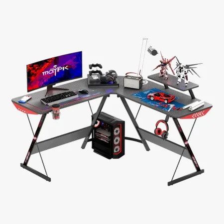 GAMEON Slayer I Serisi 129x129x74 CM L Şekilli Siyah Oyuncu Masası