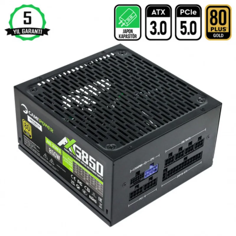GAMEPOWER AXG-850 80+ (GOLD) 850W FULL MODULER PSU