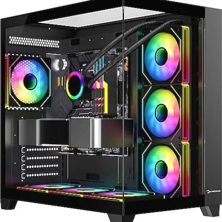 GAMEPOWER Warcry TopGlass 750W 4xARGB Temperli Cam ATX Siyah Gaming Kasa