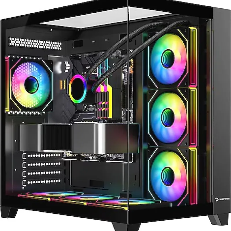 GAMEPOWER Warcry TopGlass 750W 4xARGB Temperli Cam ATX Siyah Gaming Kasa