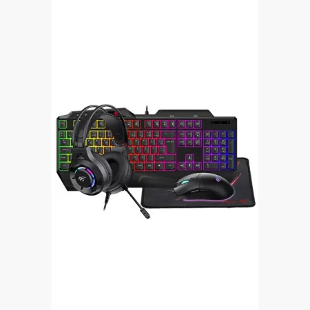 HAVİT GAMENOTE KB905CM TÜRKÇE KLAVYE 4LÜ KLAVYE-MOUSE-KULAKLIK-MOUSEPAD SET SİYAH