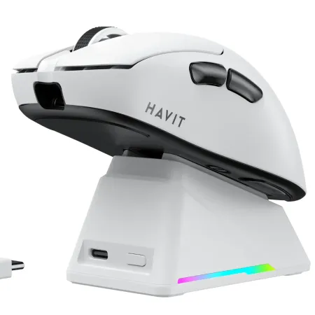 HAVİT GAMENOTE MS955WB PRO 3 MODLU ŞARJ İSTASYONLU KABLOSUZ GAMİNG MOUSE BEYAZ