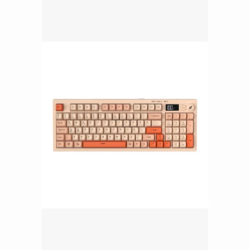 HAWK HK230P Membrane LCD RGB Kablosuz/Bluetooth Pembe Turuncu Oyuncu Klavye