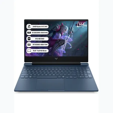 HP VICTUS CJ6L4EA AMD RYZEN AI 5-340 16 GB RAM 512 GB SSD 8 GB NVIDIA RTX 5060 15.6" FHD 144Hz GAMING LAPTOP