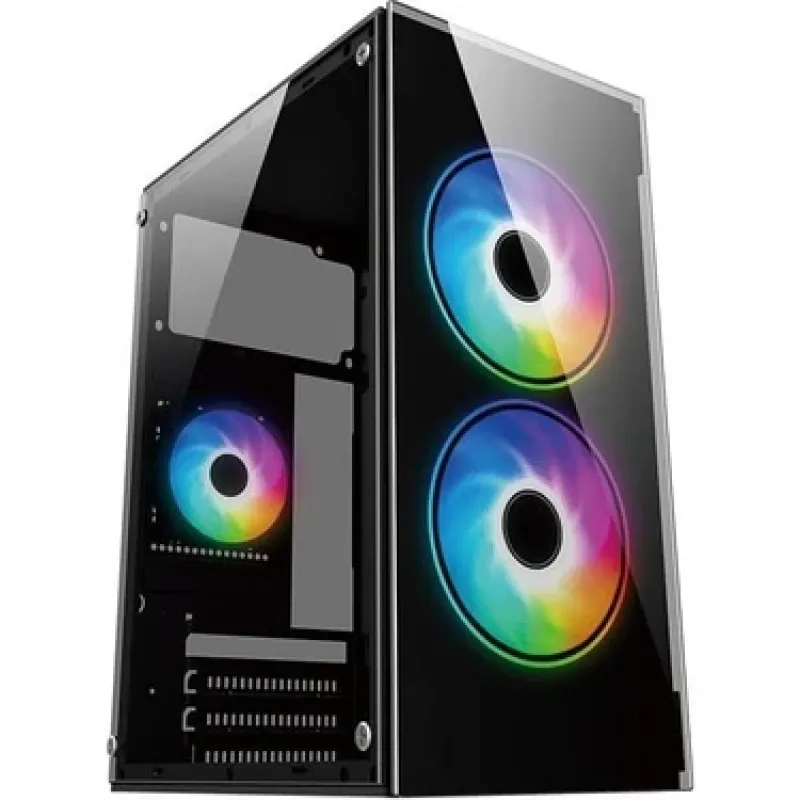 IROMX BTX-B350G 350W 2x12 CM RGB FAN ATX 1xUSB2.0/1xUSB3.0 SİYAH MINI GAMING KASA