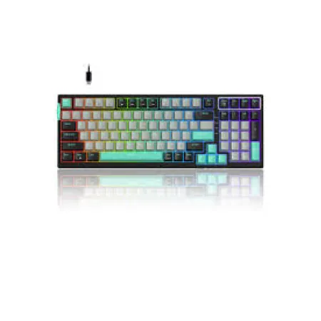 MAGEGEE SKY98 Kablolu RGB Hot-Swap Gasket Siyah-Beyaz Gaming Mekanik Klavye