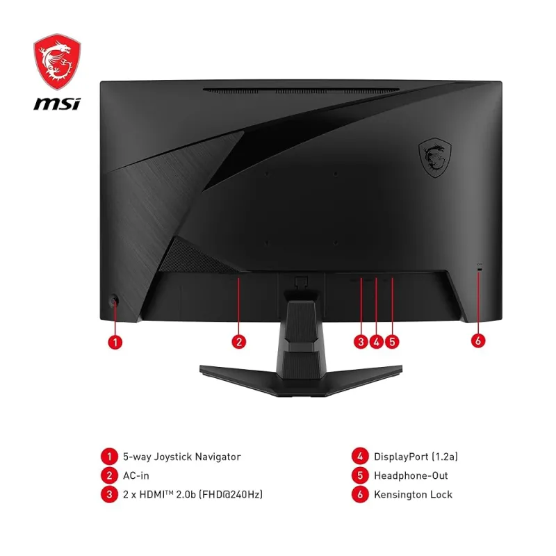 MSI 27 MAG 27C6X Curved 250Hz VA 1ms Adaptive-Sync FHD Monitör