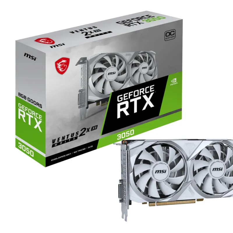 MSI VGA GEFORCE RTX 3050 VENTUS 2X XS 8GB OC GDDR6 128B DX12 BEYAZ