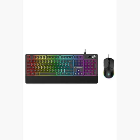 RAMPAGE KM-R57 Seraphic Siyah RGB Multmedia Klavye ve 12800 DPI Mouse Gaming Set
