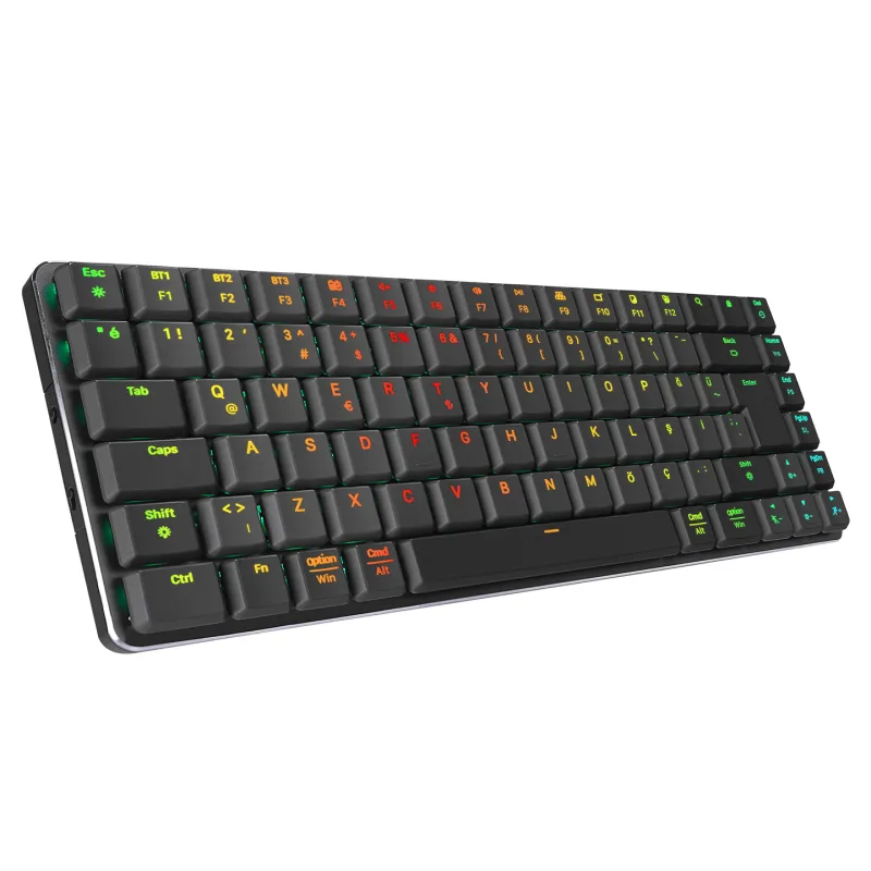 RAMPAGE W-Granite Low Profile Mekanik Siyah Kablosuz Gaming Oyuncu Klavyesi