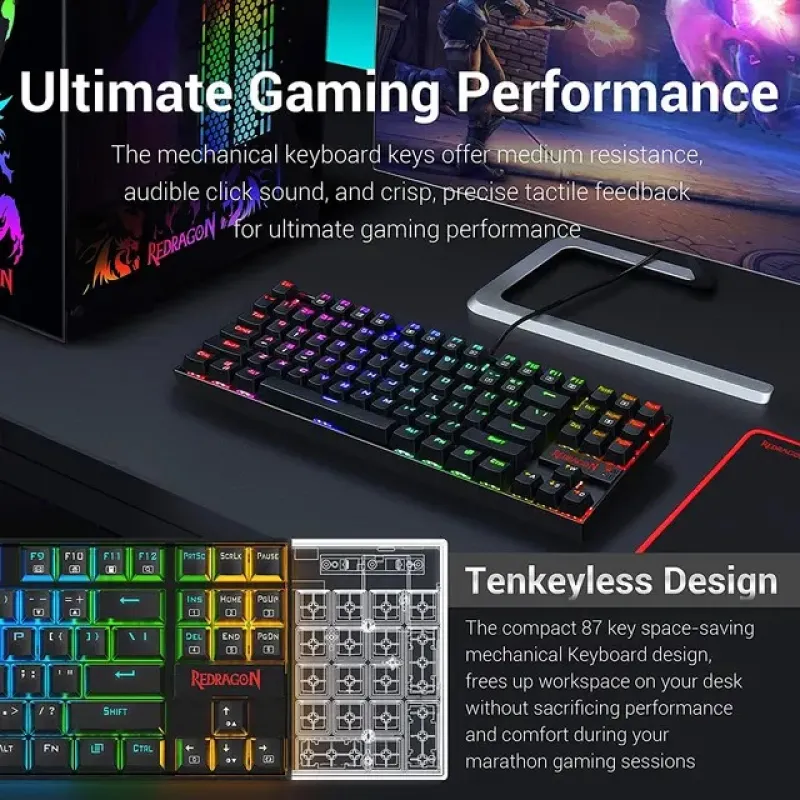 REDRAGON K552-RGB-BA Combo Klavye Mouse Set