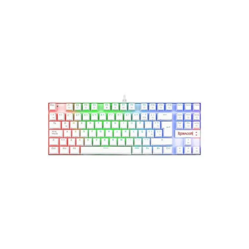 REDRAGON K552W-RGB Kumara Blue Switch Rainbow TKL TR Q Mekanik Beyaz Kablolu Gaming Klavye