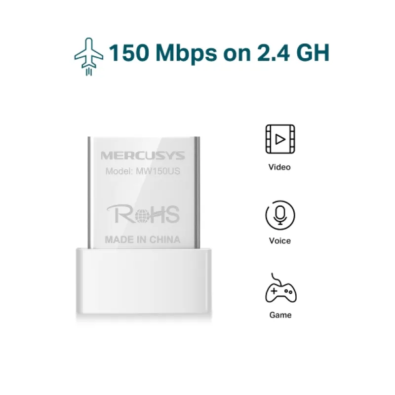 TP-Link Mercusys MW150US N150 Nano Wi-Fi USB Adapter