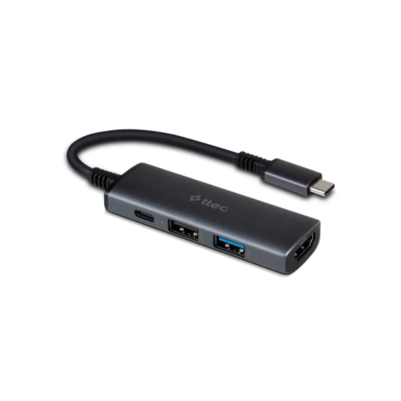 TTEC 2US01 4 Girişli USB-C Hub/Çoklayıcı USB-C 100W PD 3.0 + 4K HDMI + USB-A 3.2 + USB-A 2.0 (MacBook Uyumlu)
