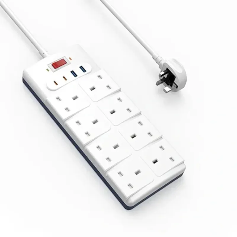 WIWU S009  Çok Fonksiyonlu 20W Çoklu Priz 2xType c -2xUSB - 8x SC